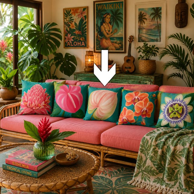 Cojín Decorativo Planta de Flores Tropicales (Subido por el creador)