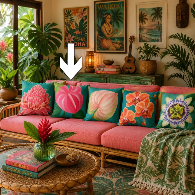 Cojín Decorativo Planta de Flores Tropicales (Subido por el creador)