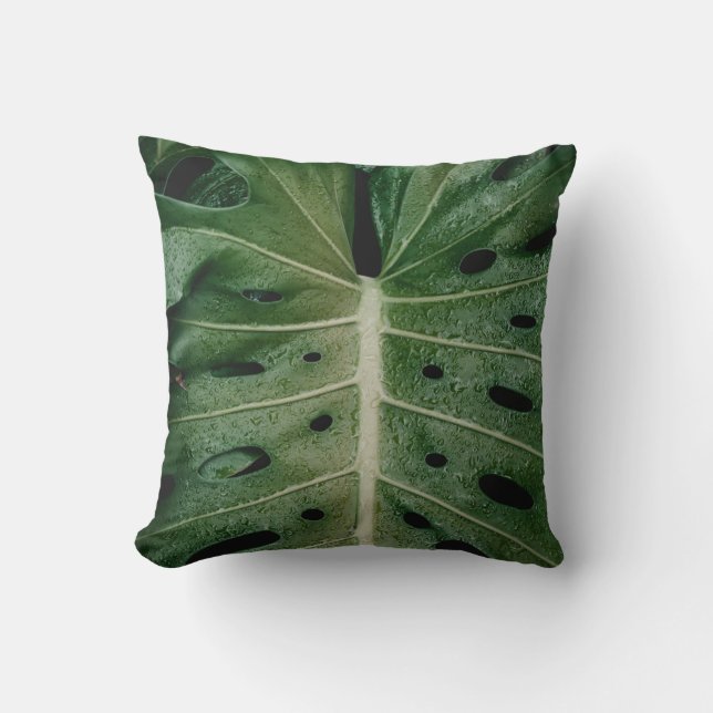 Cojín Decorativo Planta de hoja verde (Anverso)