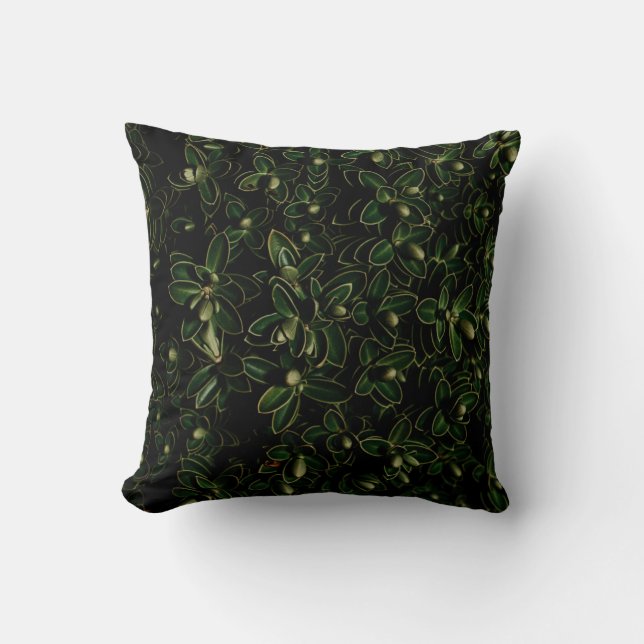 Cojín Decorativo Planta de hoja verde (Anverso)