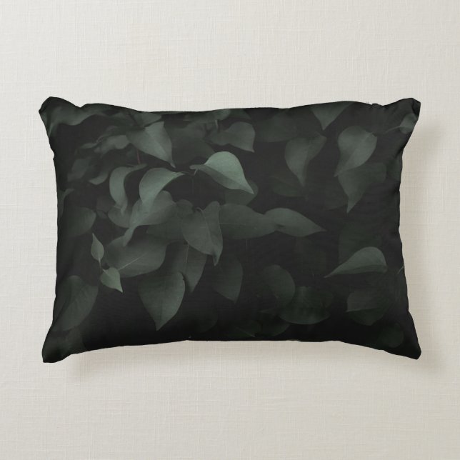 COJÍN DECORATIVO PLANTA DE HOJAS VERDE (Anverso)