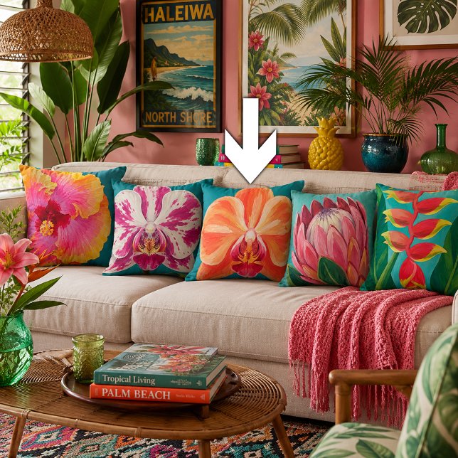 Cojín Decorativo Planta de orquídeas Flores Tropicales (Subido por el creador)