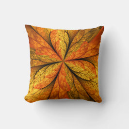 Cojín Decorativo Planta de otoño, hoja de arte fractal abstracta mo