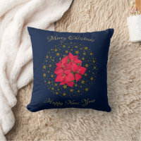 Planta de Poinsettia Roja sobre el brillante cielo