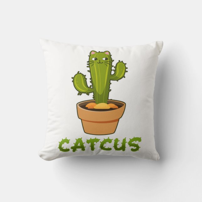 Cojín Decorativo Planta Mascota Cat Cactus (Anverso)