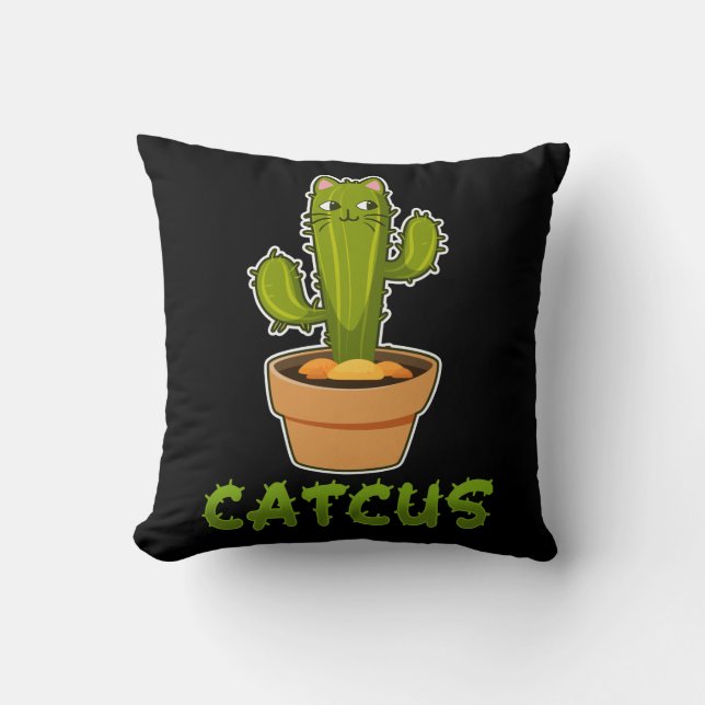 Cojín Decorativo Planta Mascota Catcus Cactus Fun Cat (Anverso)