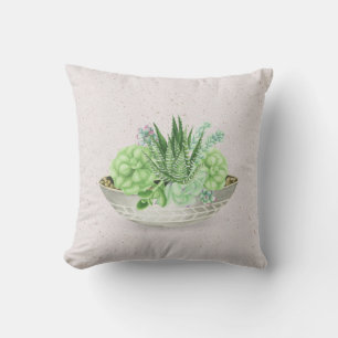 Cojín Decorativo Planta suculenta en maceta sobre terrazzo