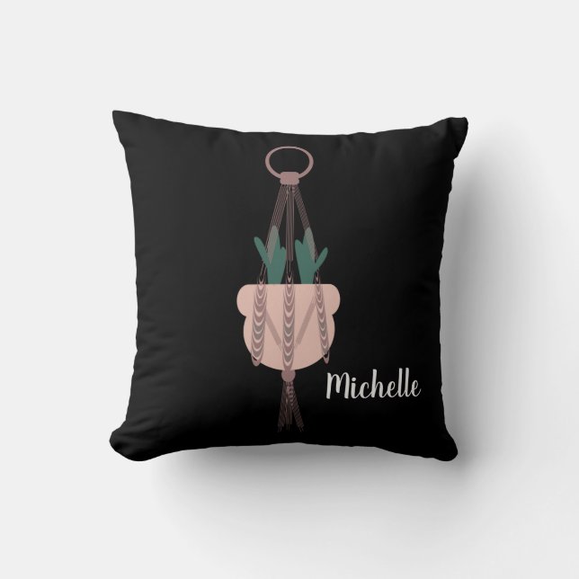 Cojín Decorativo Plantador de colgantes de la planta de macrame cac (Anverso)