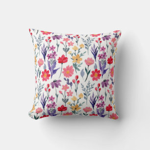Cojín Decorativo Plantas acuarelas y flores
