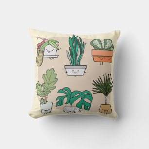 Cojín Decorativo Plantas De Casa Cuta: Botánica Colorida.