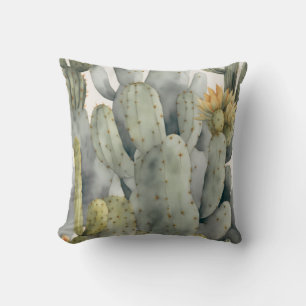 Cojín Decorativo Plantas de relajación Cactus Decoración de acuarel