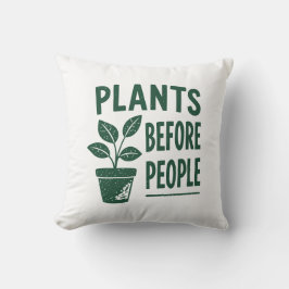 Cojín Decorativo Plantas divertidas antes que las personas Arte de 