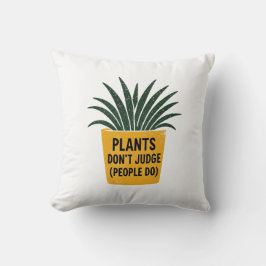 Cojín Decorativo Plantas Divertidas No Juzgan Arte de Sello de Tint