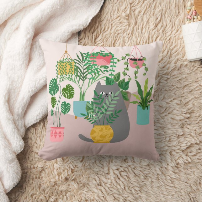Cojín Decorativo Plantas Gato (Manta)