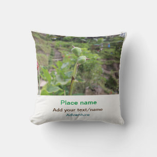 Cojín Decorativo Plantas naturales fotografía nombre de viaje en ag