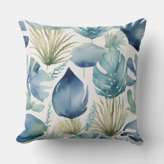 Cojín Decorativo Plantas Náuticas Salen De La Decoración De Aquarel