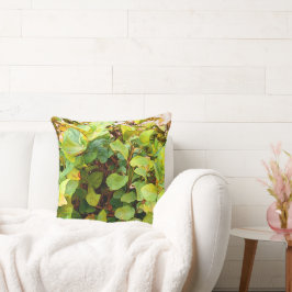 Cojín Decorativo Plantas verdes de color amarillo pálido