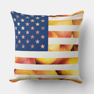 Cojín Decorativo Plantilla Bandera nectarina de los Estados Unidos 