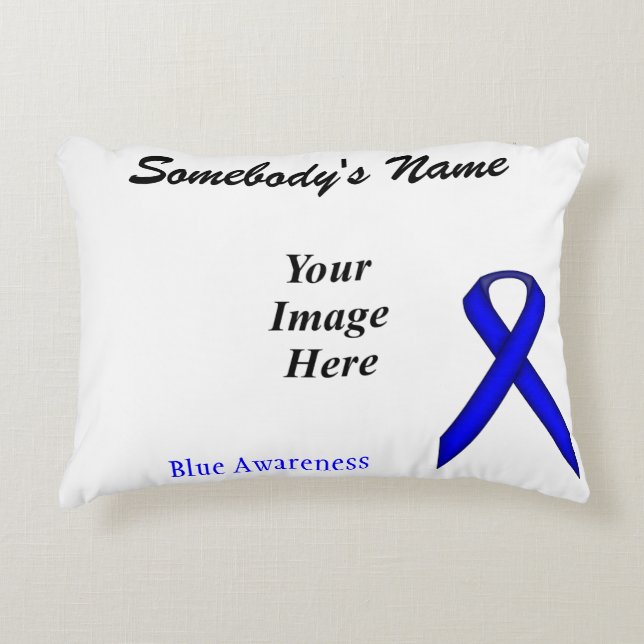 Cojín Decorativo Plantilla de cinta estándar azul de Kenneth Yoncic (Anverso)