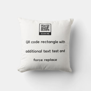 Cojín Decorativo plantilla de código qr rectángulo con texto forzar