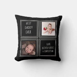 Cojín Decorativo Plantilla de dos fotos personalizadas y únicas