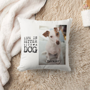 Cojín Decorativo Plantilla de foto de cita de mascota de perro mode