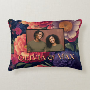 Cojín Decorativo plantilla de foto de flores de color púrpura bonit