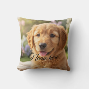 Cojín Decorativo Plantilla de foto de nombre de mascota simple mini