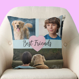 Cojín Decorativo Plantilla de Foto Mejores Amigos Mascotas