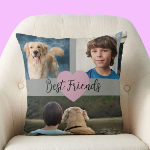 Cojín Decorativo Plantilla de Foto Mejores Amigos Mascotas