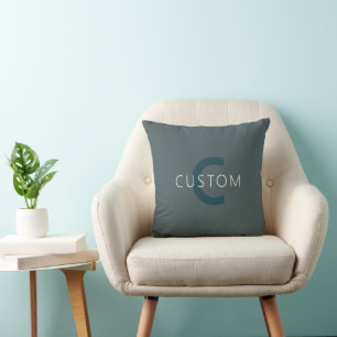 Cojín Decorativo Plantilla de monograma personalizable con estilo