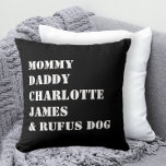 Cojín Decorativo Plantilla de nombre Foto de familia personalizada<br><div class="desc">Plantilla de nombre almohada de fotografía familiar personalizada de Ricaso - conservador perfecto</div>