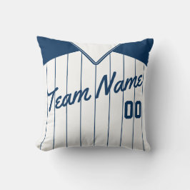 Cojín Decorativo Plantilla de nombre y número de Jersey de béisbol 