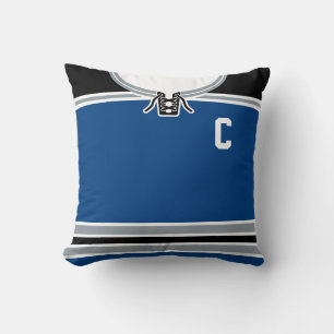 Cojín Decorativo Plantilla de nombre y número de Jersey de hockey a
