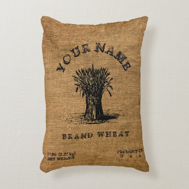 Cojín Decorativo Plantilla de saco de trigo rústico de imitación bu (Frente (Vertical))