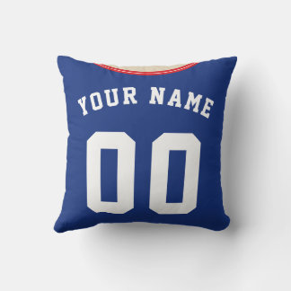Cojín Decorativo Plantilla de Soccer Jersey Bandas laterales azules