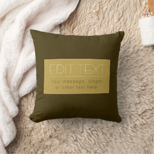 Cojín Decorativo Plantilla de texto editable con estilo   Dorado vi