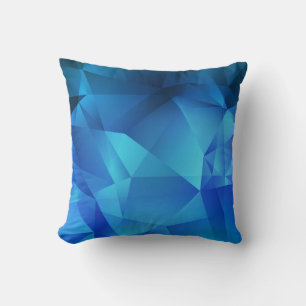Cojín Decorativo Plantilla de triángulos de gradiente AZUL claro. i