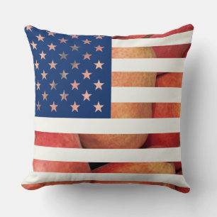 Cojín Decorativo Plantilla Estados Unidos de América Bandera de Per