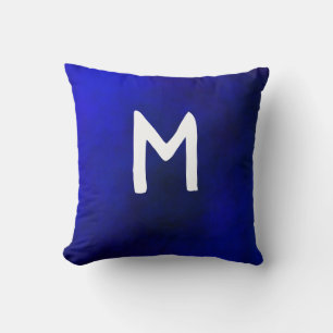 Cojín Decorativo Plasma azul monogramo