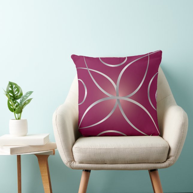 Cojín Decorativo Plata en magenta (Silla)