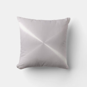 Cojín Decorativo Plata metálica con aspecto de acero inoxidable