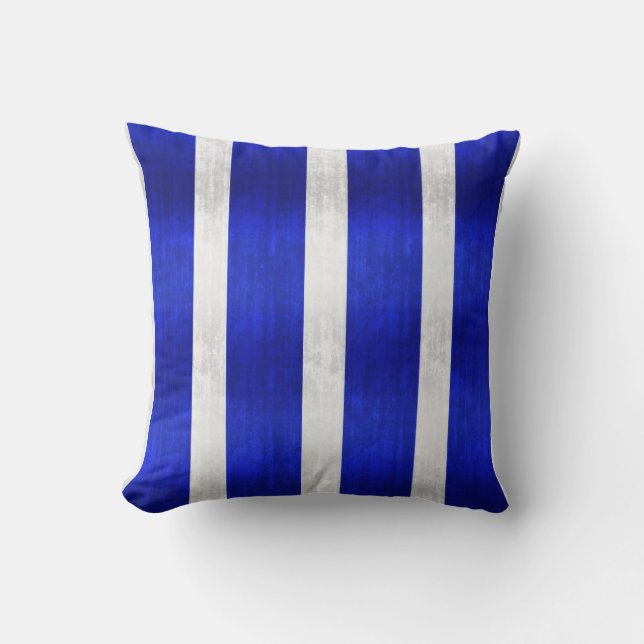 Cojín Decorativo Plata y falso efecto metalizado azul (Anverso)