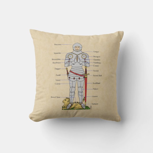 Cojín Decorativo Plate medieval Armor Circa 1430 (Anverso)