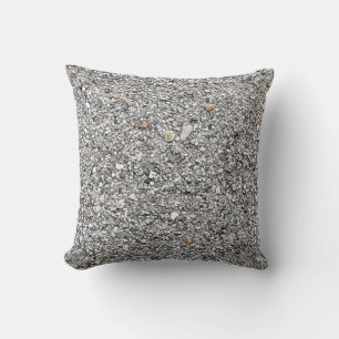 Cojín decorativo plateado con rocas pequeñas