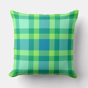 Cojín Decorativo Platos modernos, grandes, verdes y azules de media