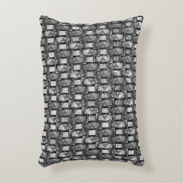 Cojín Decorativo Platos rectangulares tallados y manchados, gris ne