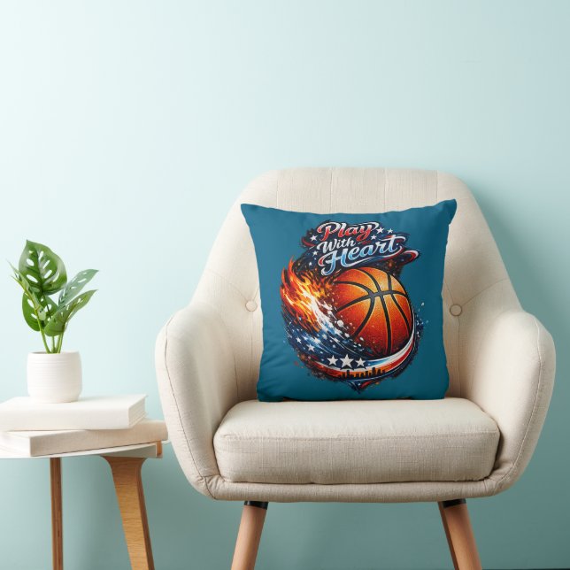 Cojín Decorativo Play With Heart Basketball Motivational Throw Pill (Silla)