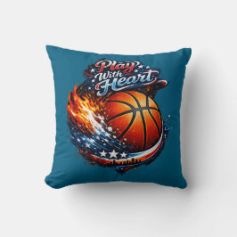 Cojín Decorativo Play With Heart Basketball Motivational Throw Pill