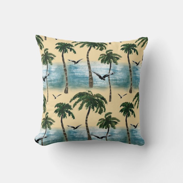 Cojín Decorativo Playa acuática, tranquilidad perfecta (Anverso)